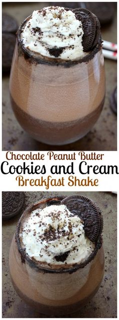 Chocolate Peanut Butter Cookies and Cream Breakfast Shake