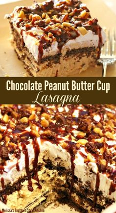 Chocolate Peanut Butter Cup Lasagna