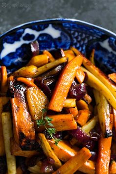 Cider Vinaigrette Roasted Root Vegetables