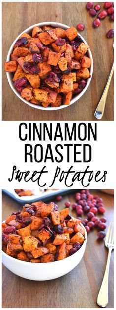 Cinnamon Roasted Sweet Potatoes & Cranberries