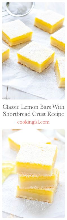 Classic Lemon Bars With Shortbread Crust