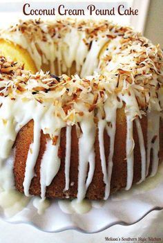 Coconut Cream Pound Cake With A Vanilla Cream Glaze