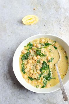 Coconut Curry Chickpeas with Wilted Greens