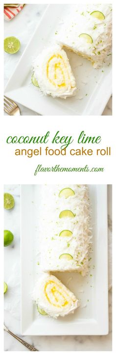 Coconut Key Lime Angel Food Cake Roll