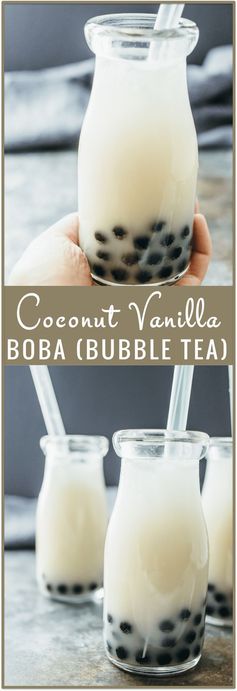 Coconut vanilla boba (bubble tea