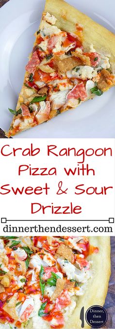 Crab Rangoon Pizza with Sweet & Sour Drizzle