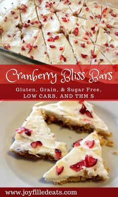 Cranberry Bliss Bars - Low Carb & Sugar Free