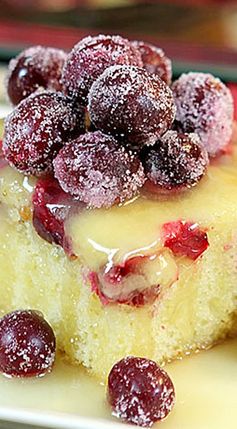 Cranberry Cake with Warm Butter Sauce