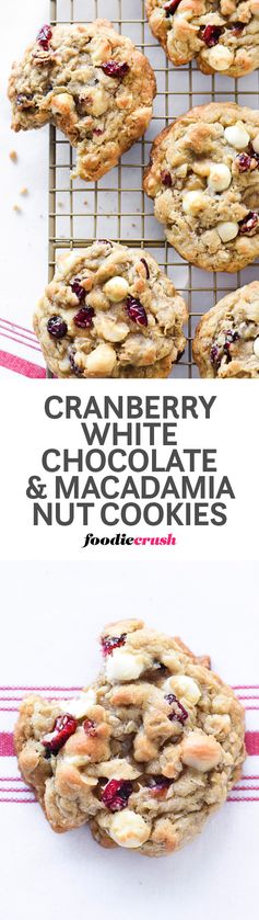 Cranberry White Chocolate Chip and Macadamia Nut Cookies