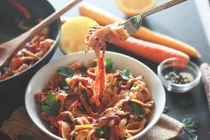 Creamy rainbow carrot fettuccine