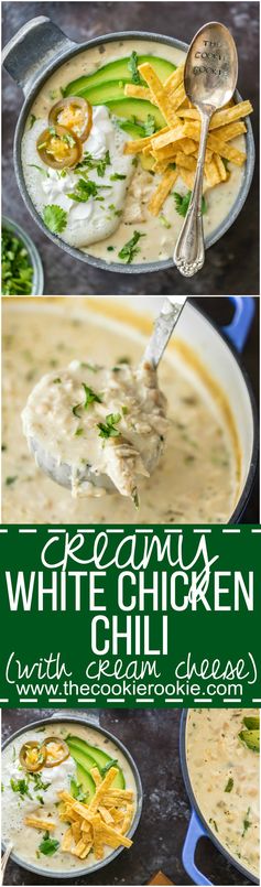 Creamy White Chicken Chili with Cream Cheese