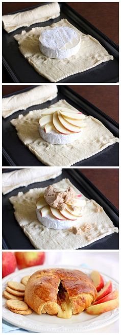 Crescent-Wrapped Baked Apple Brie