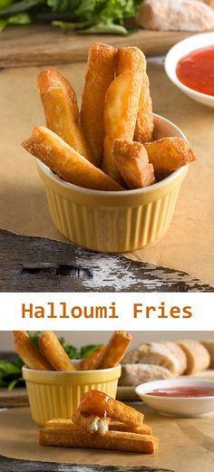 Crispy halloumi fries (and dips!
