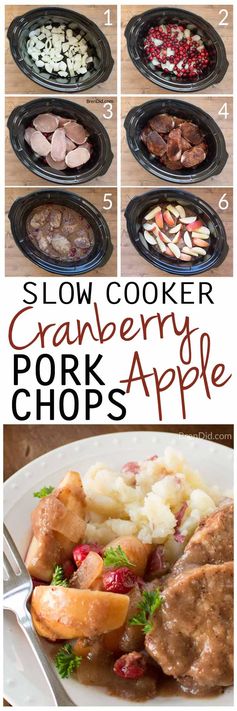 Crock Pot Boneless Pork Ribs with Cranberries and Apples