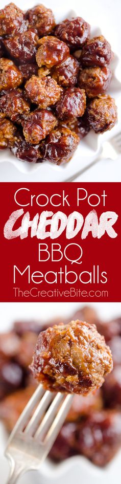 Crock Pot Cheddar BBQ Meatballs