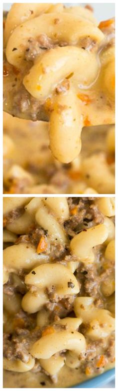 Crockpot Macaroni Cheeseburger Soup