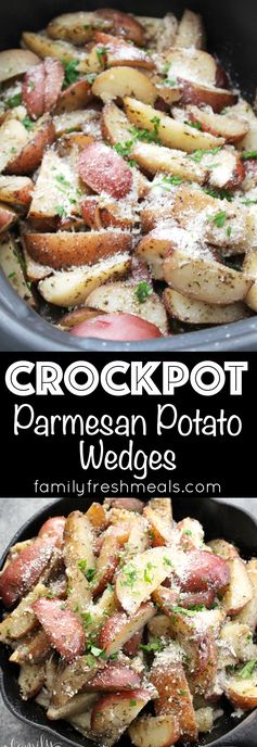 Crockpot Parmesan Potato Wedges