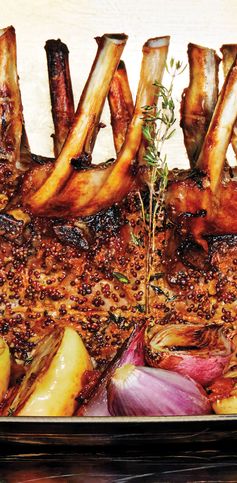 Crown Roast of Pork with Lady Apples and Shallots