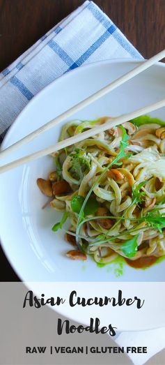 Cucumber Noodles with spicy tahini sauce