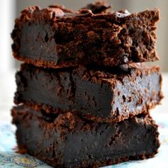 Dark Chocolate Flourless Fudge Brownies (Gluten Free, Diary Free