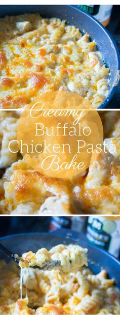 Easy Buffalo Chicken Pasta Bake