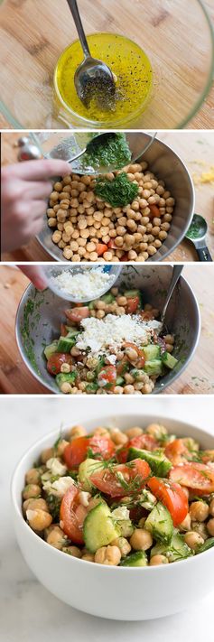 Easy Chickpea Salad Recipe with Lemon and Dill