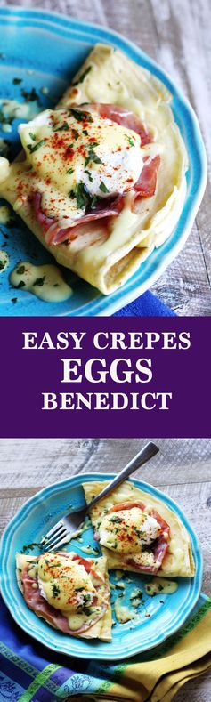 Easy Crepes Eggs Benedict