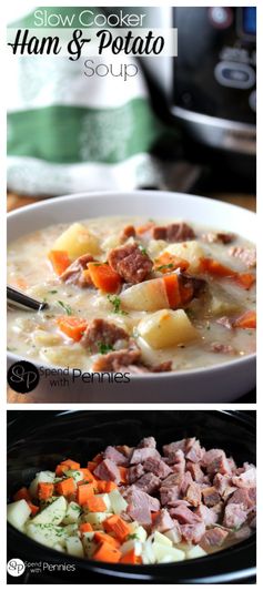 Easy Ham and Potato Soup in the Crock Pot