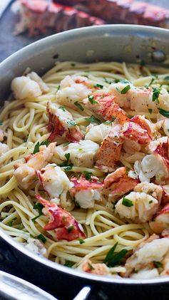 Easy Lobster Scampi with Linguini