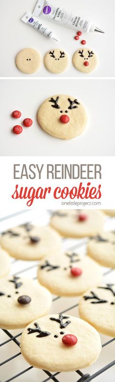 Easy Reindeer Sugar Cookies