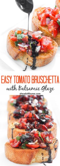 Easy Tomato Bruschetta with Balsamic Glaze