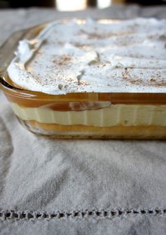 Eggnog Poke Cake with Salted Caramel