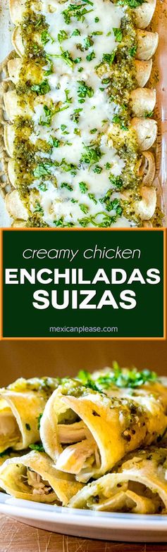 Enchiladas Suizas -- Chicken Enchiladas with Creamy Green Sauce