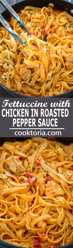 Fettuccine with Roasted Pepper Sauce