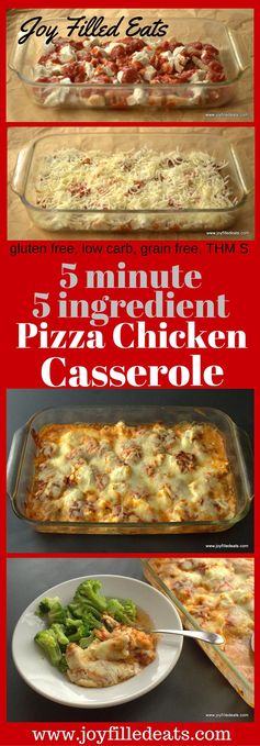 Five Minute Five Ingredient Pizza Chicken Casserole