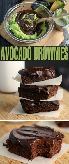 Fudgy Avocado Brownies with Avocado Frosting