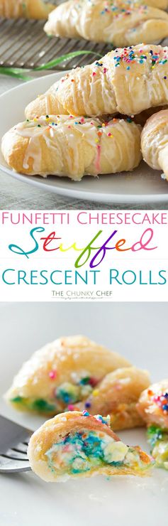 Funfetti Cheesecake Stuffed Crescent Rolls