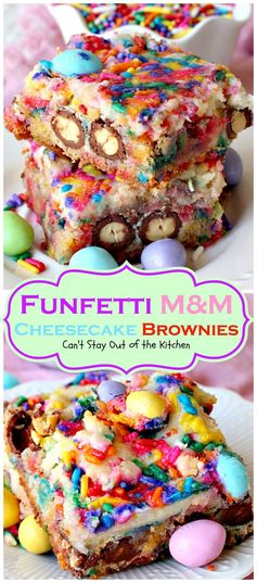 Funfetti M&M Cheesecake Brownies