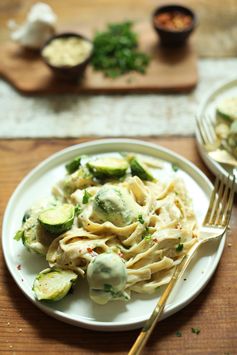 Garlic & White Wine Pasta with Brussels Sprouts