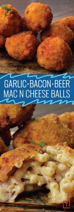 Garlic, Bacon, and Beer Mac & Cheese Balls