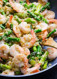 Garlic Butter Shrimp, Quinoa and Asparagus