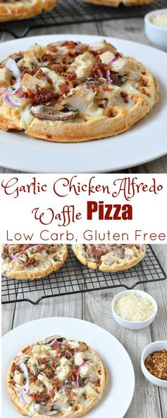 Garlic Chicken Alfredo Waffle Pizza – Low Carb, Gluten Free