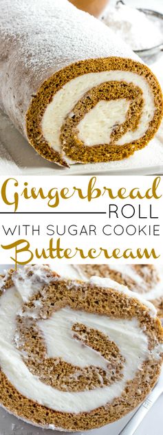 Gingerbread Roll with Sugar Cookie Buttercream