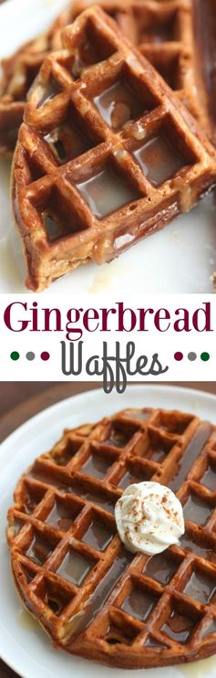 Gingerbread Waffles with Vanilla Cream Syrup