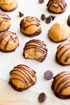 Gluten Free Vegan Chocolate Peanut Butter Truffles (V, GF, Dairy-Free, 5 Ingredient