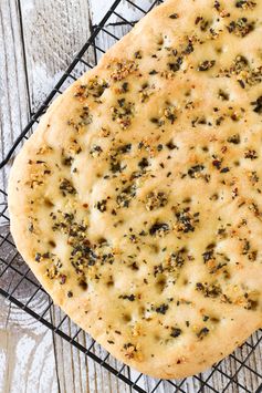 Gluten free vegan garlic herb focaccia bread