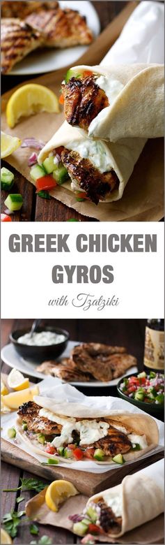 Greek Chicken Gyros with Tzaziki