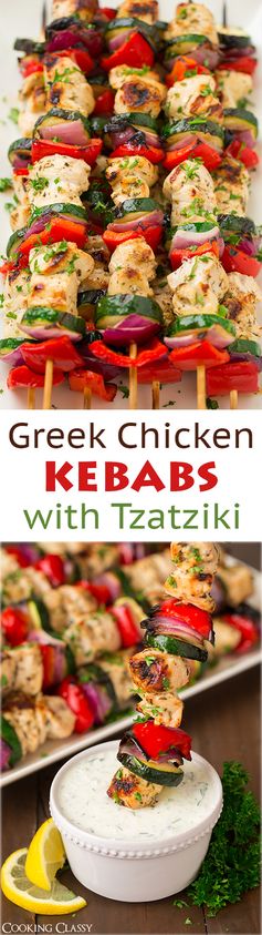 Greek Chicken Kebabs with Tzatziki Sauce