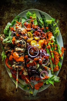 Grilled Chicken Souvlaki Greek Salad