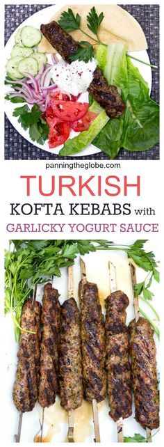 Grilled turkish kofta kebabs